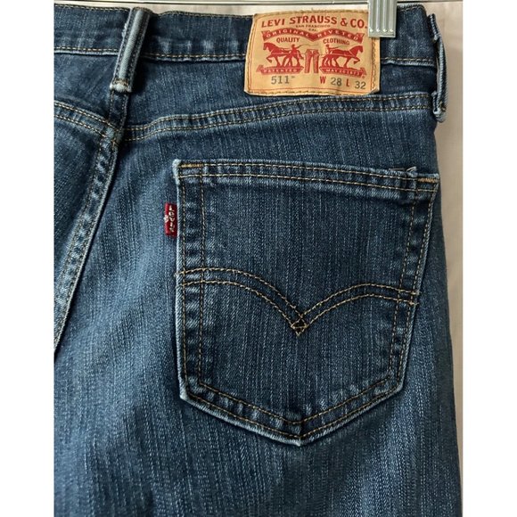 Levi's Men's 511 Dark Wash Slim Fit Jeans Size 28/32 - Picture 5 of 7